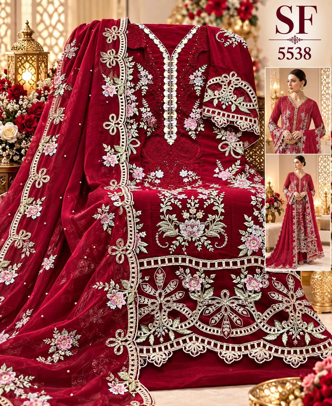 SHREE FABS SF 5538 COLOR HEAVY WORK AND DARK COLOR PAKISTANI DRESS BUY EID MORE TIME